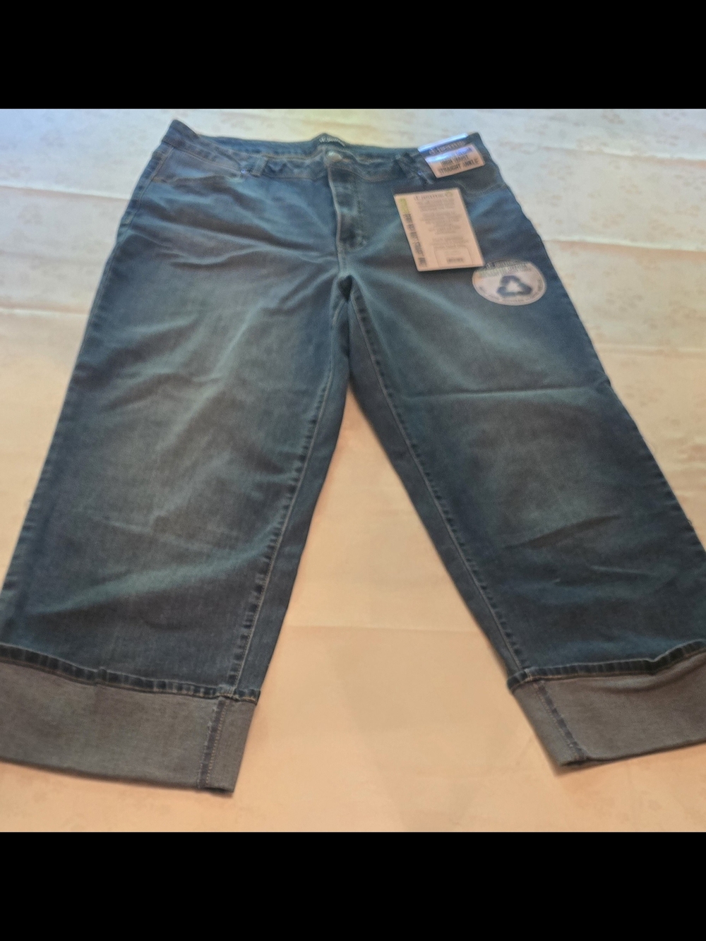 D. Jeans brand recycled denim high-waist straight-leg ankle jeans